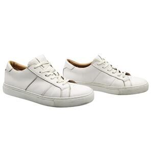 GREATS Brooklyn White Leather Low-Top Sneakers Lace-Up Men's 9 Made in Portugal